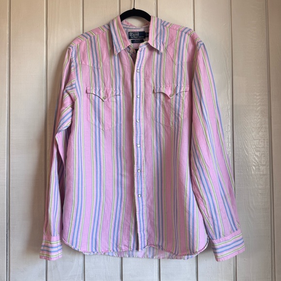Vintage Polo Ralph Lauren Striped Button Down Shirt - Picture 1 of 5